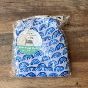Little sleepies blue rainbow standard crib sheet